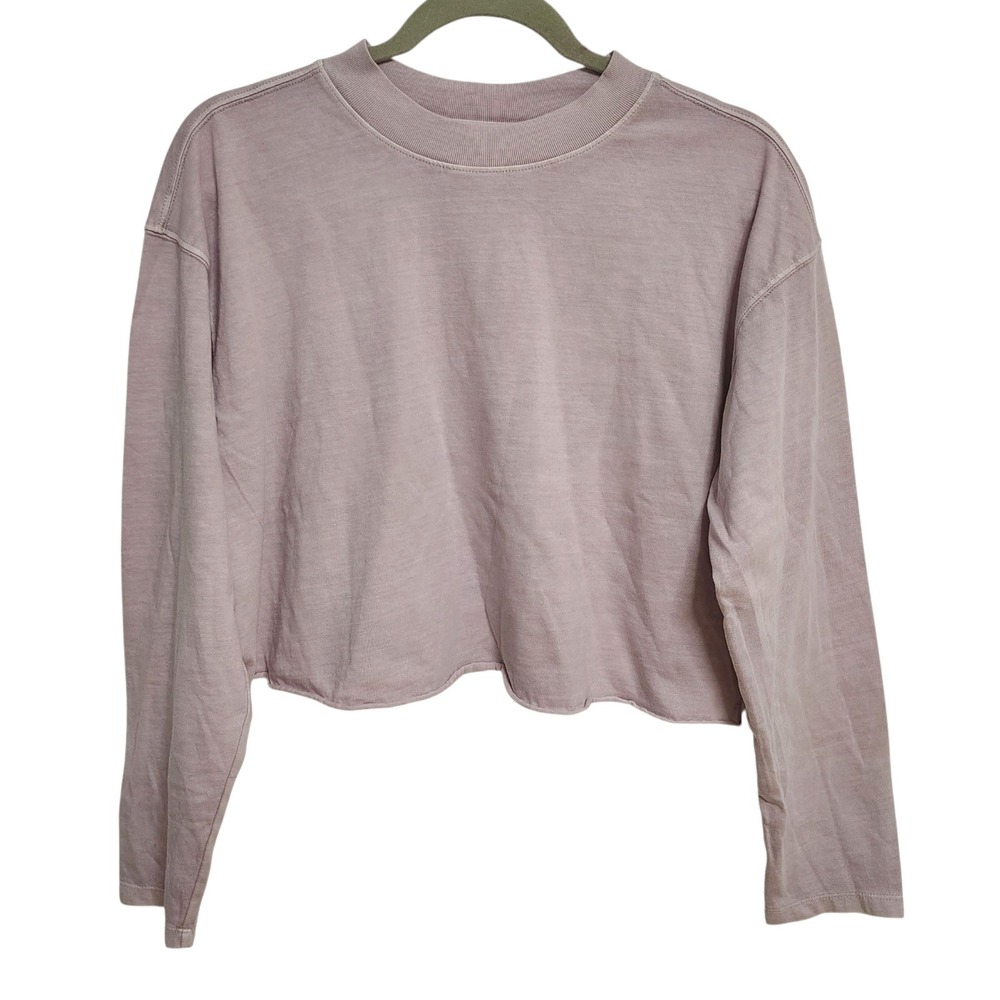 Wild Fable Womens Long Sleeve Top XXS Purple Cropped‎ T Shirt Casual